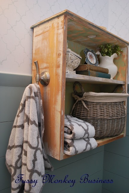 Half Bath Drawer to Shelf Towel Hook