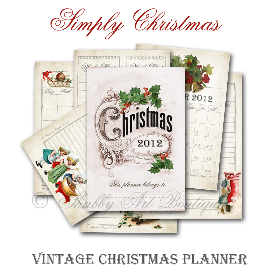 Shabby Art Boutique Christmas Planner 2012-2013