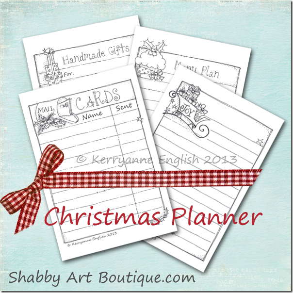 Shabby Art Boutique Christmas Planner free download