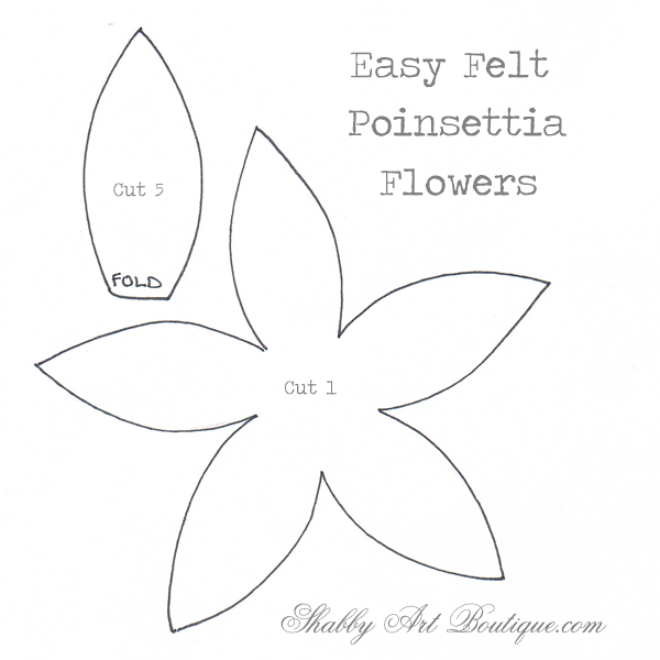 Shabby Art Boutique felt poinsettia template