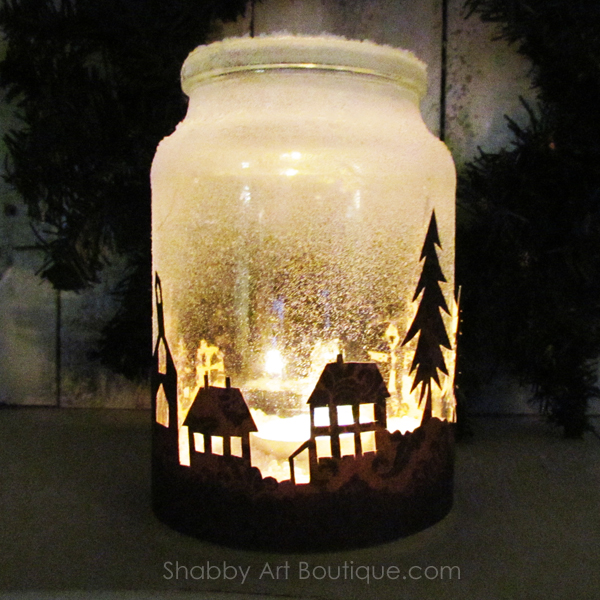 Large Mason Jar Lantern with Star Cutout