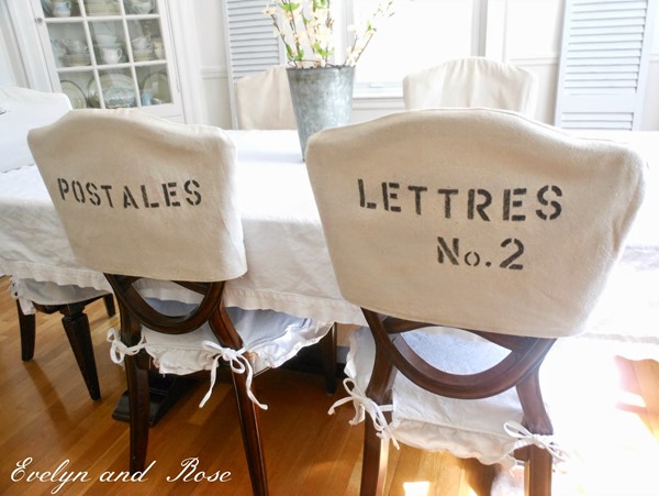 Dining chair covers closeup