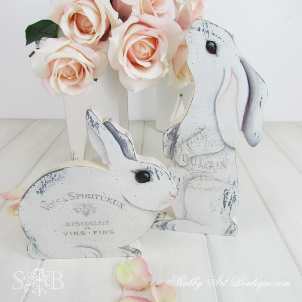 Shabby Art Boutique - Easter French Bunnies