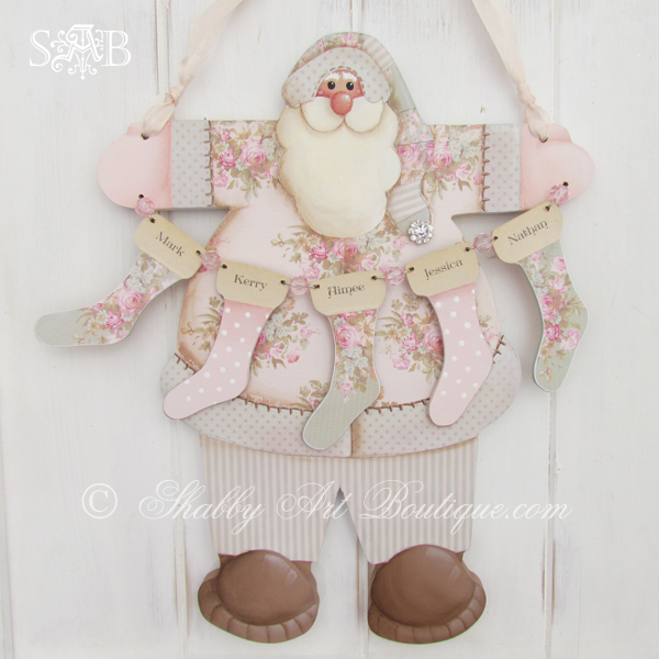 Shabby Art Boutique - Shabby Santa with Stockings