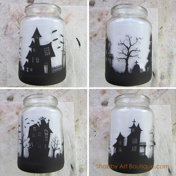 Shabby Art Boutique - Halloween Candle Jar - tutorial