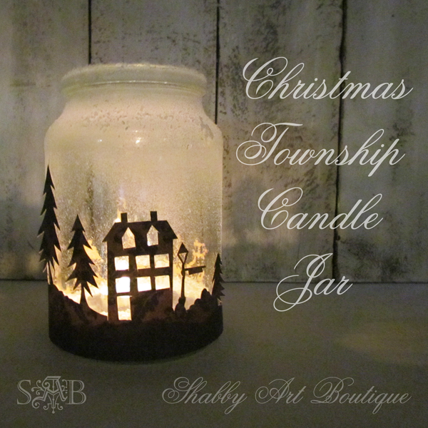 Shabby Art Boutique Christmas Township Candle Jar - the scoop