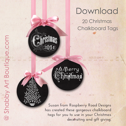 Shabby Art Boutique - Free Chalkboard Christmas Tags to download