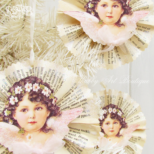Shabby Art Boutique Victorian Angel Ornament 2