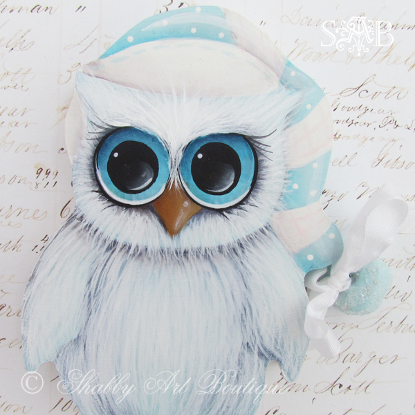 Shabby Art Boutique White Christmas 2013 owl