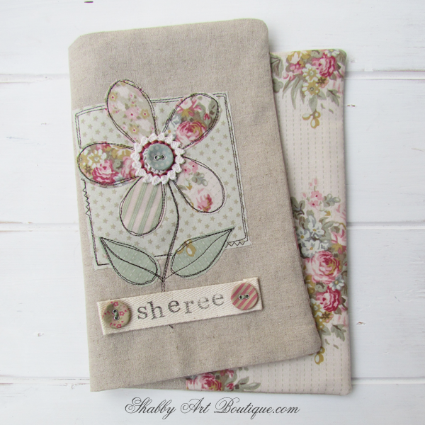 Shabby Art Boutique - fabric covered diary tutorial 4