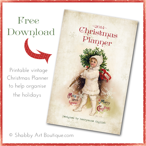 Shabby Art Boutique - free printable Christmas Planner