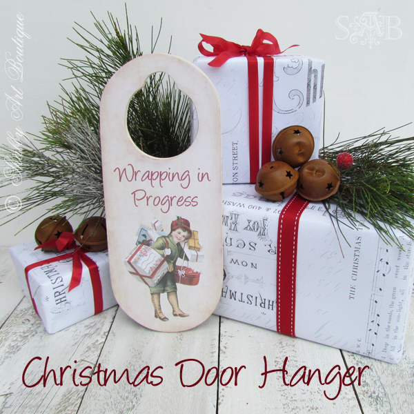 Shabby Art Boutique Christmas Door Hanger