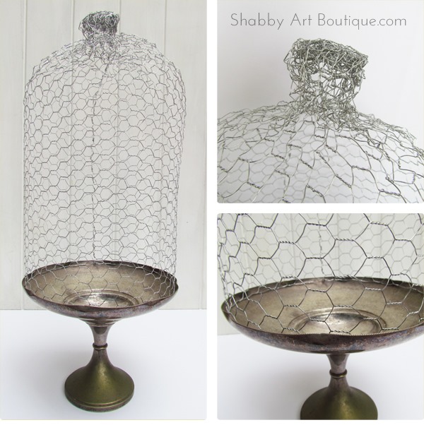 Shabby Art Boutique - DIY - how to make a chicken wire cloche 2