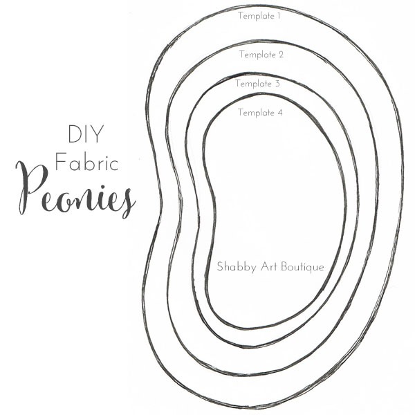 Shabby Art Boutique - DIY fabric peonies template