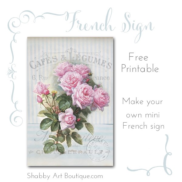 Shabby Art Boutique - French Sign Printable