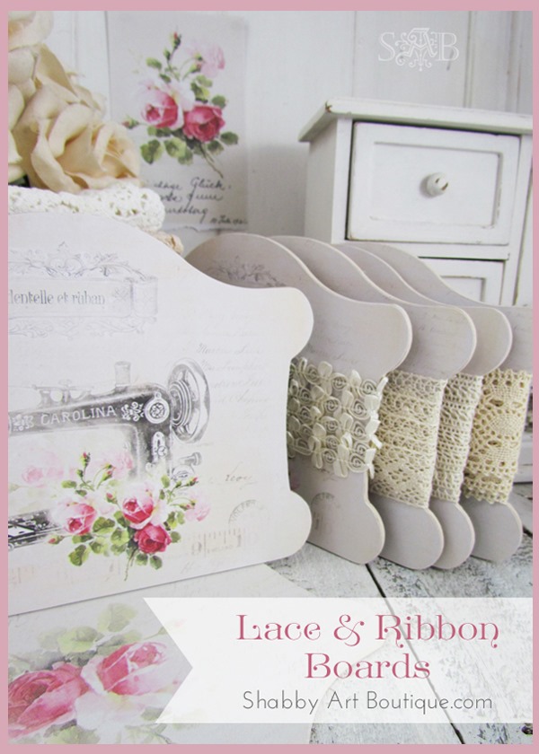 Shabby Art Boutique - DIY Lace & Ribbon Boards