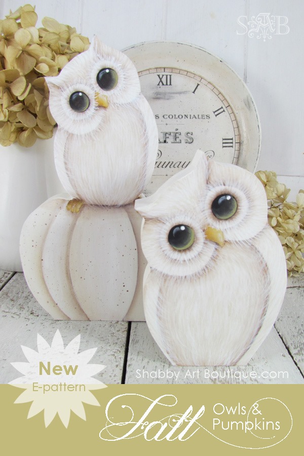 Shabby Art Boutique - E-pattern - Fall Owls and Pumpkins