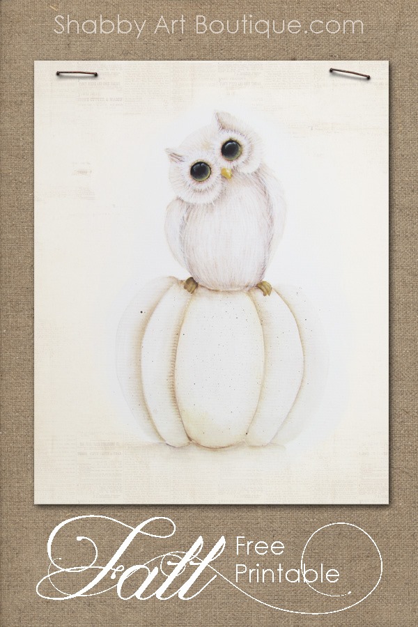 Shabby Art Boutique - pumpkin and owl free printable