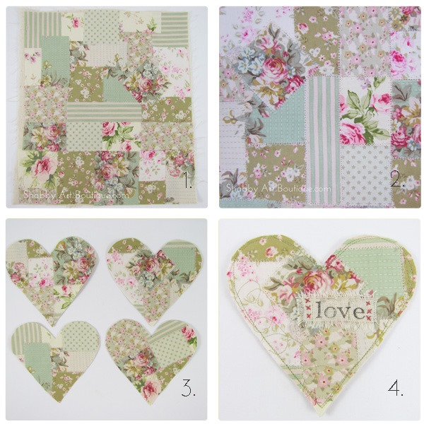Shabby Art Boutique - shabby fabric heart- step-by-step
