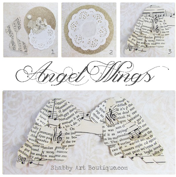 Shabby Art Boutique - how to make book paper angel wings