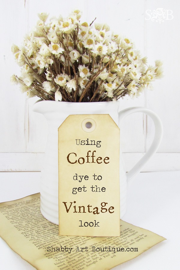 Shabby Art Boutique - using coffee dye to get the vintage look