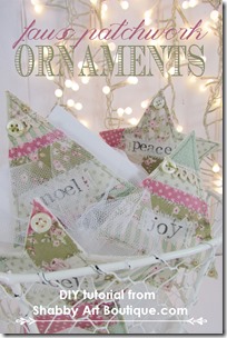 Shabby Art Boutique - DIY faux patchwork ornies