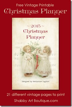 Shabby Art Boutique - free vintage 2015 Chrismtas Planner