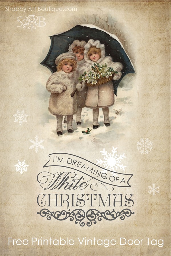 Shabby Art Boutique - printable vintage Christmas door tag