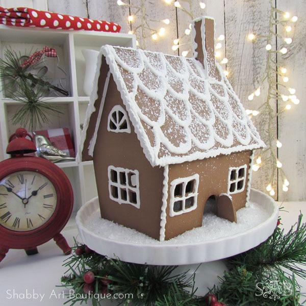 How to make a faux gingerbread house by Shabby Art Boutique.com