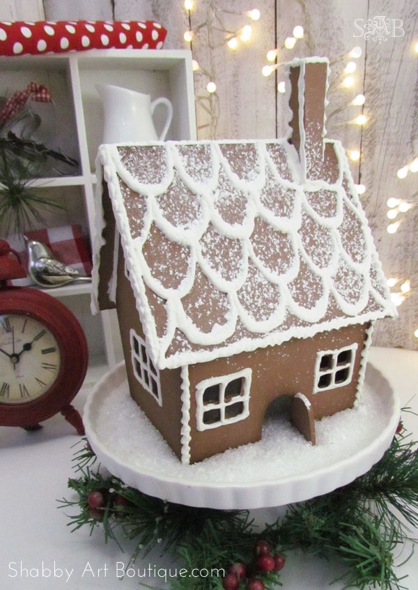 How to make a faux gingerbread house by Shabby Art Boutique.com