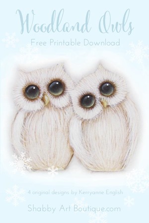 Free printable woodland owls by Shabby Art Boutique