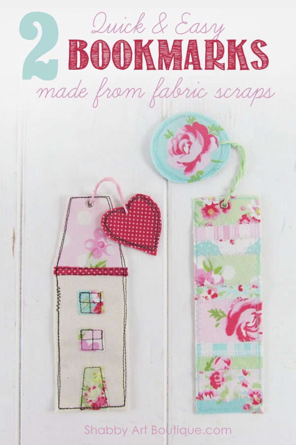 Fabric scraps bookmarks by Shabby Art Boutique