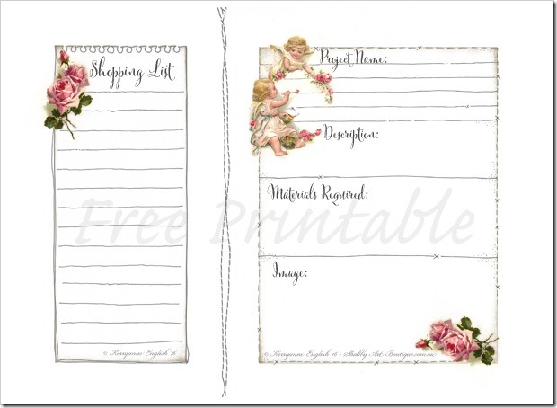 Free Project Planner Printable from Shabby Art Boutique