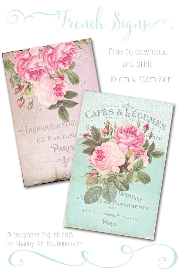 French Signs to download and print from Shabby Art Boutique