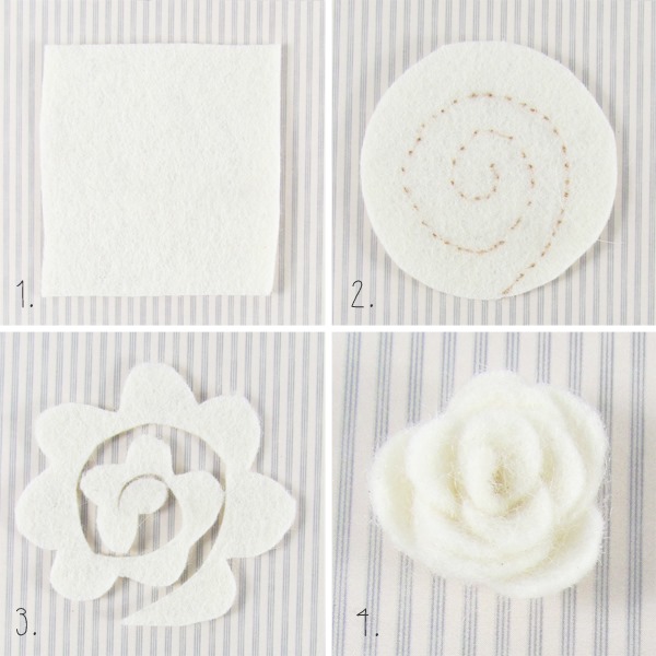 How to make mini felt flowers by Shabby Art Boutique