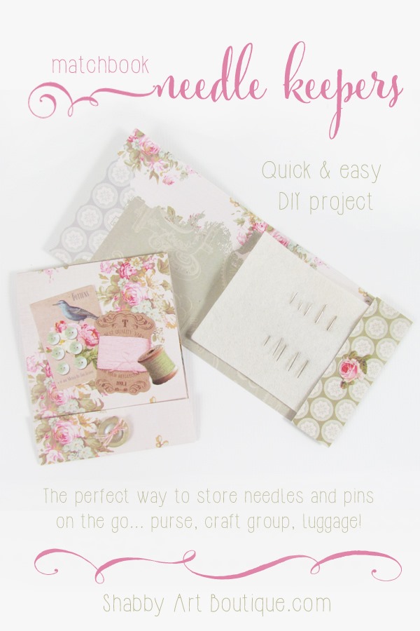 Matchbook needle keepers tutorial by Shabby Art Boutique