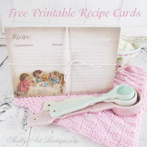 Free printable recipe cards and menu planner from Shabby Art Boutique. Click now for instant download or pin for later