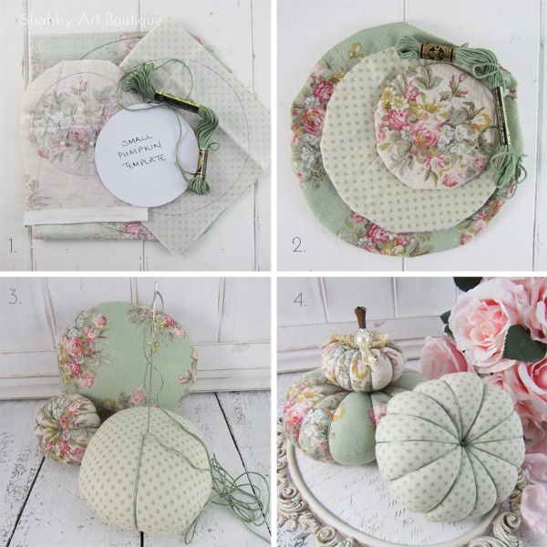 DIY: beautiful shabby fabric pumpkins to make for Autumn/Fall. Click for full tutorial or PIN for later.