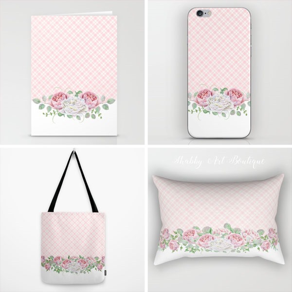 Peonies & Roses collection now available in my Shabby Art Boutique Society 6 store. https://society6.com/shabbyartboutique