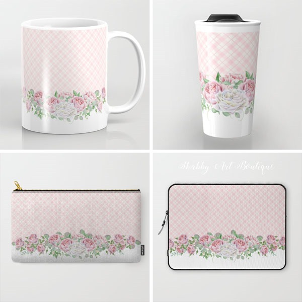 Peonies & Roses collection now available in my Shabby Art Boutique Society 6 store. https://society6.com/shabbyartboutique