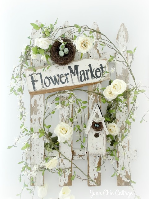 flower market sign picket