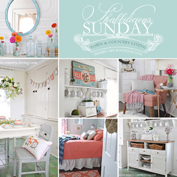 Town and Country Living featured on Shabbilicious Sunday- FB