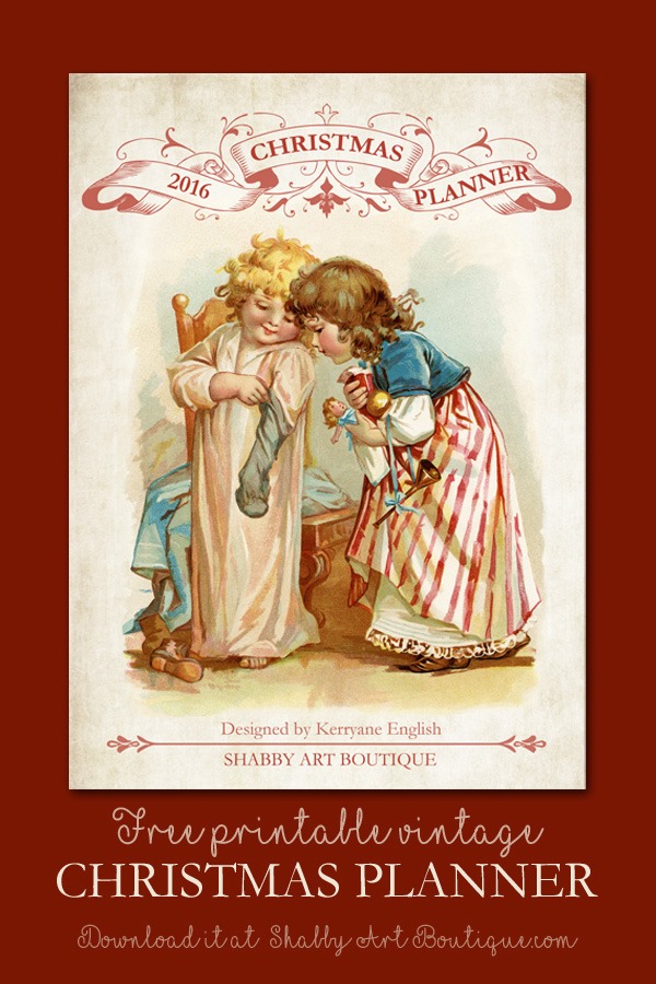 Free vintage 2016 Christmas Planner by Shabby Art Boutique. Click now to download and print or PIN for later.