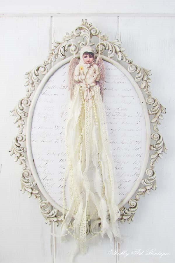 Victorian Ribbon Angel Ornament by Shabby Art Boutique