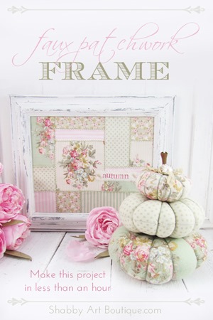 Faux Patchwork Frame for Autumn by Shabby Art Boutique