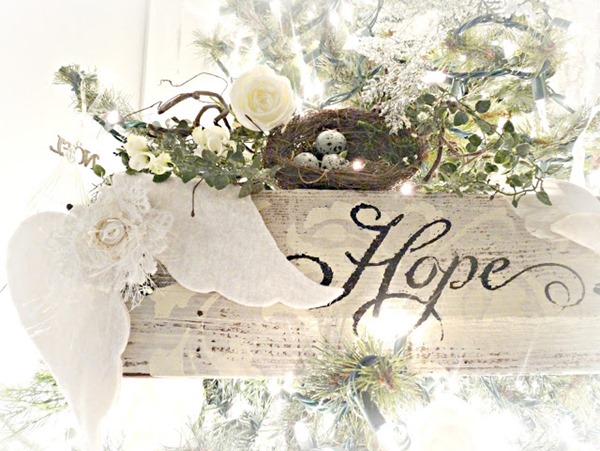 ornament hope sign bird nest lights