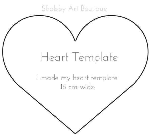 Heart template for Hanging Heart Pocket by Shabby Art Boutique