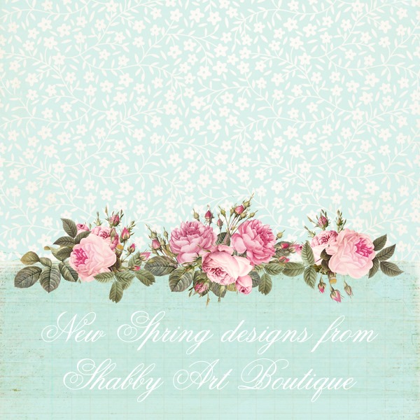 New Cottage Rose Aqua design in my Shabby Art Boutique Society6 store