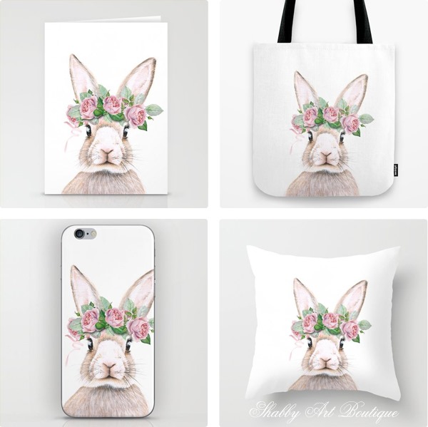 New Spring bunny design from Shabby Art Boutique Society 6 store