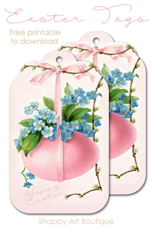 Free Easter Tag printables to download from Shabby Art Boutique